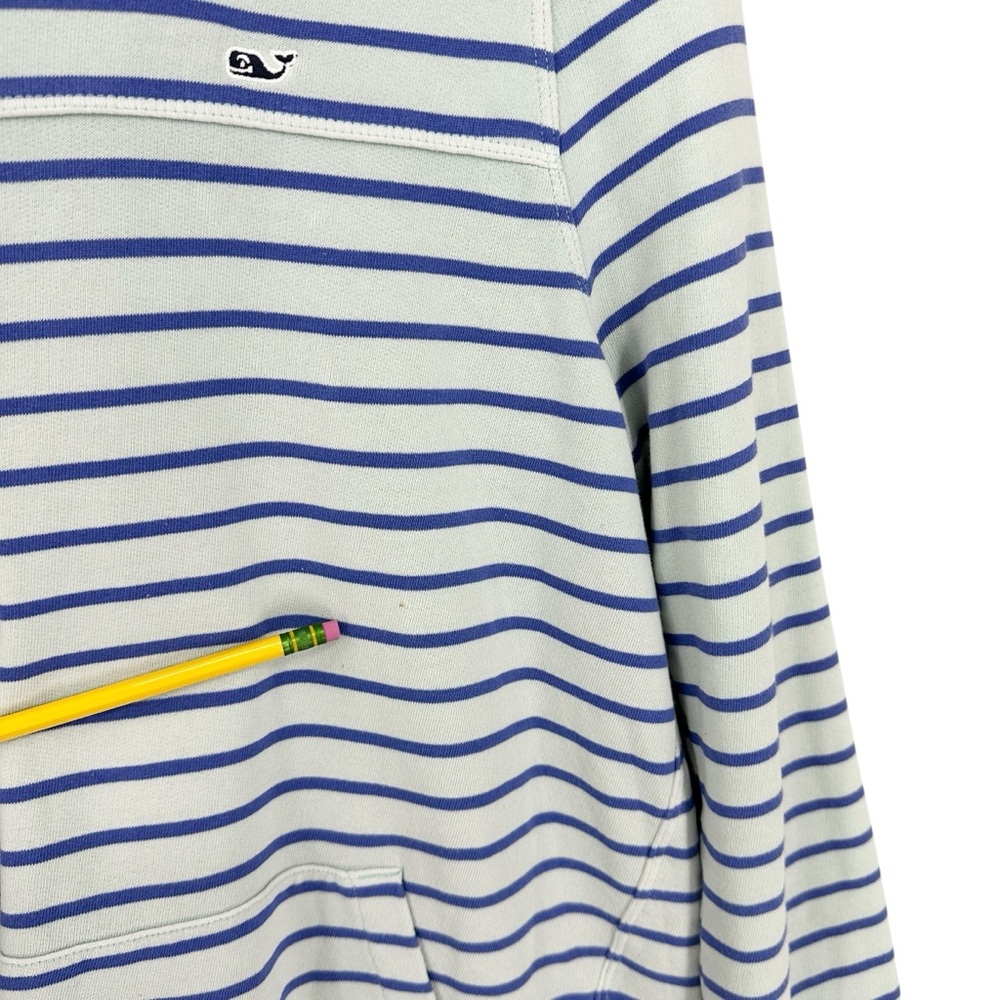 VINEYARD VINES Hoodie Striped Pullover Sweater Cotton Green Blue - Picture 4 of 6